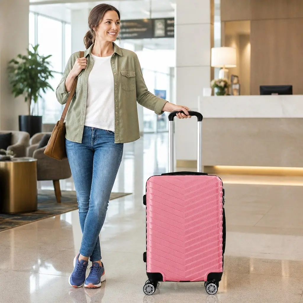 20 Inch Carry On Luggage Suitcase Travel Cabin Bag with Wheels Aluminium Handle
