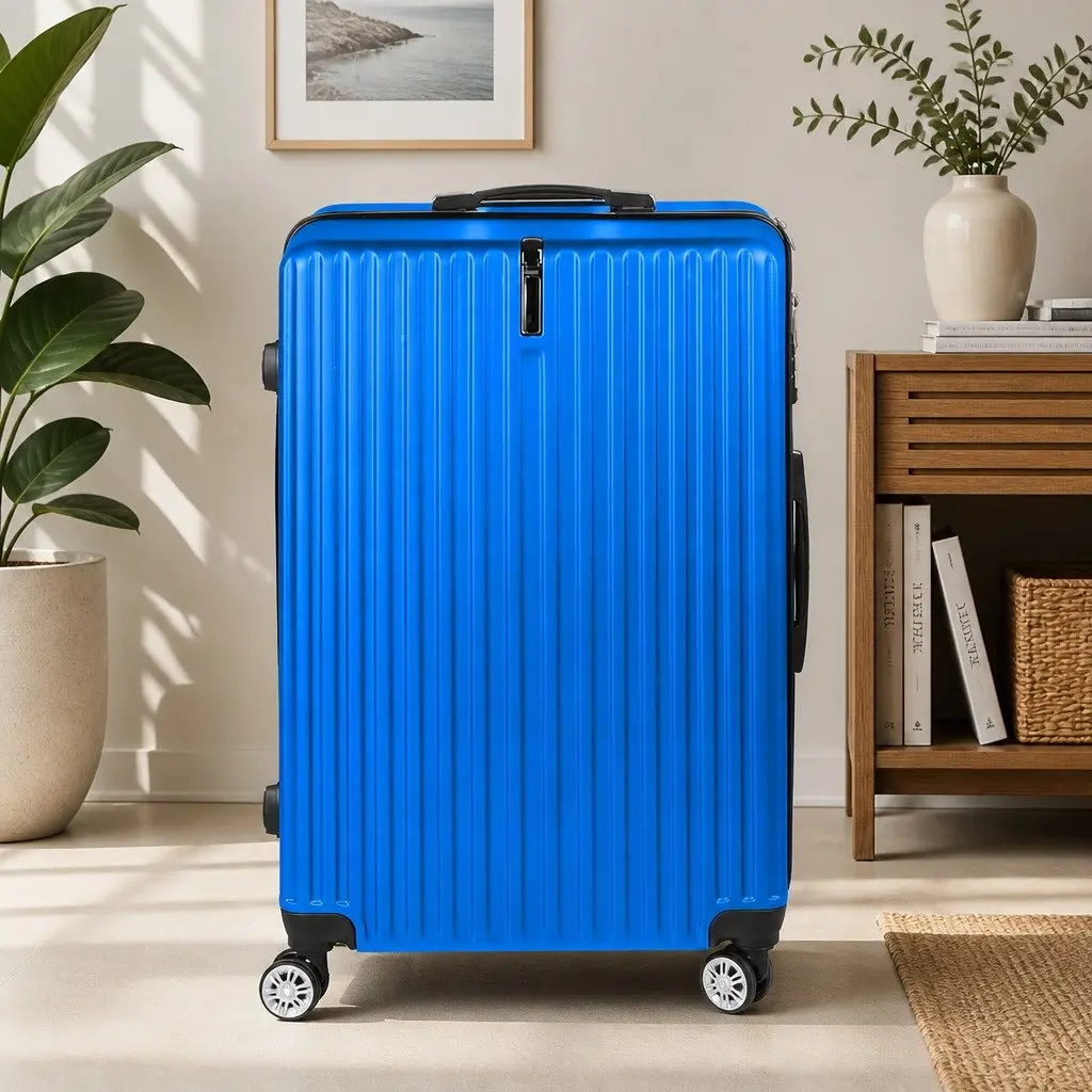 28 Inch Luggage Suitcase Hard Shell ABS Construction Blue