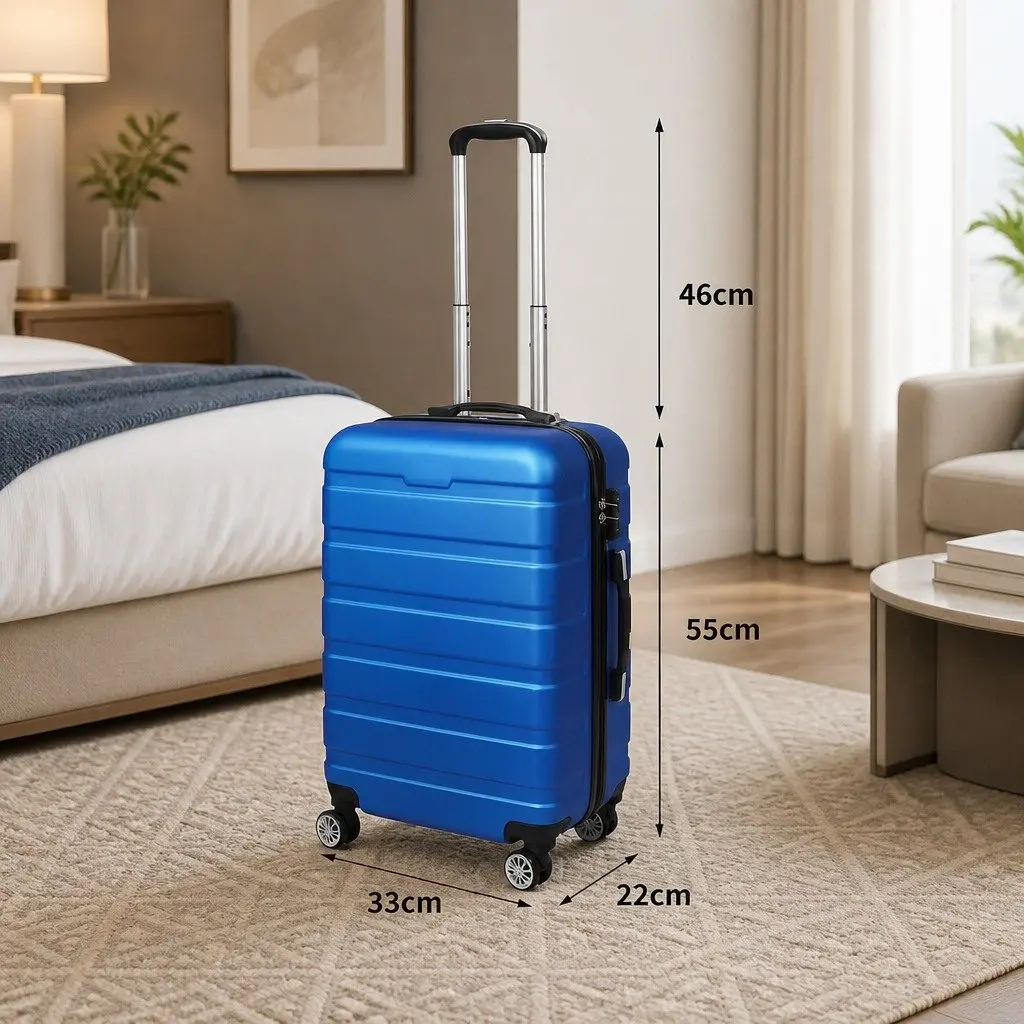 20 Inch Blue Carry On Suitcase for Easy Travel