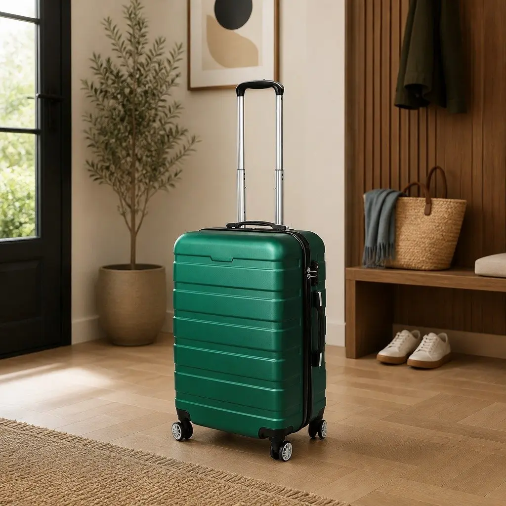 20 Inch Hard Shell Carry On Luggage Suitcase Green