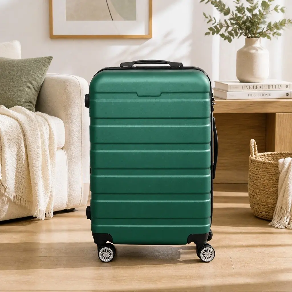 20 Inch Hard Shell Carry On Luggage Suitcase Green