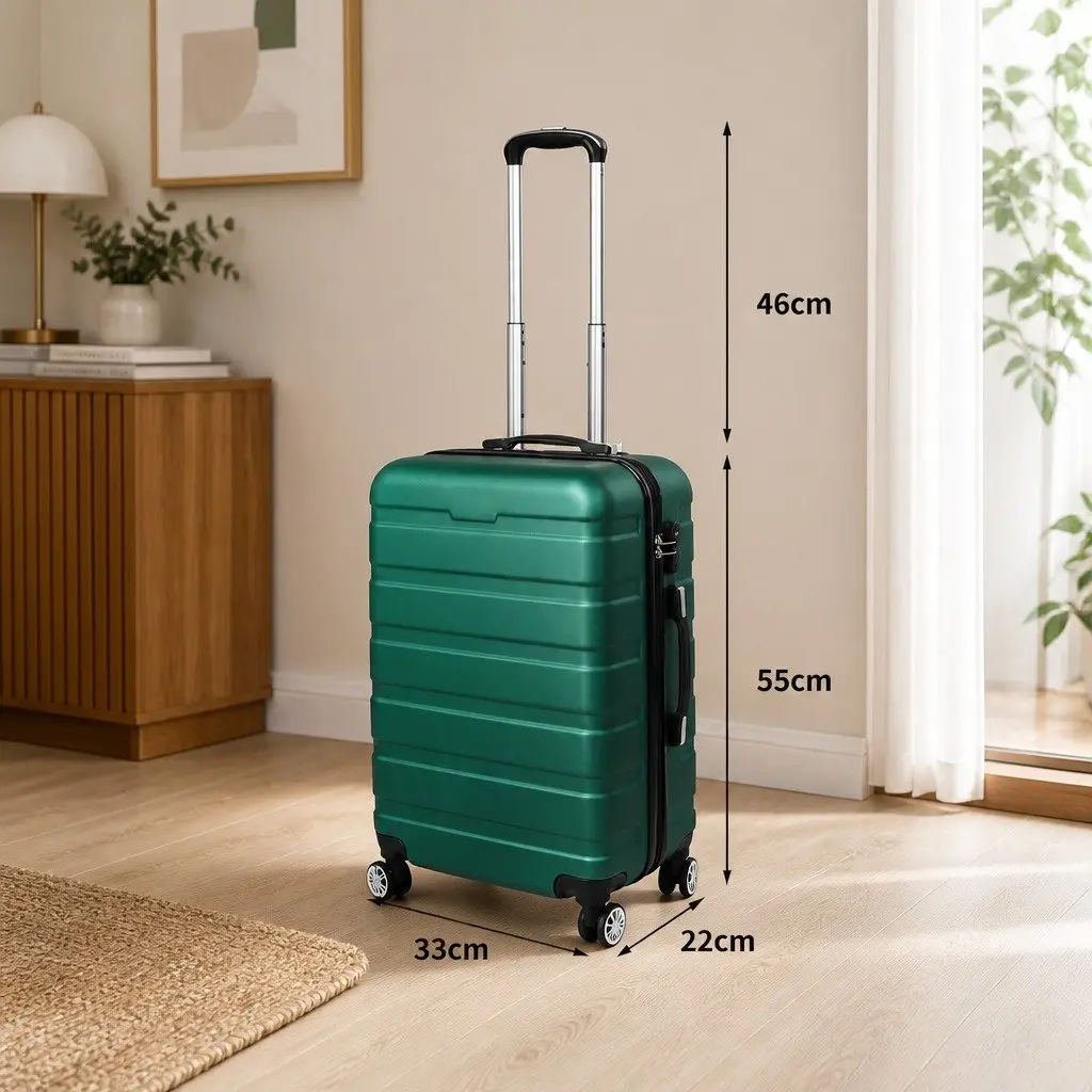 20 Inch Hard Shell Carry On Luggage Suitcase Green