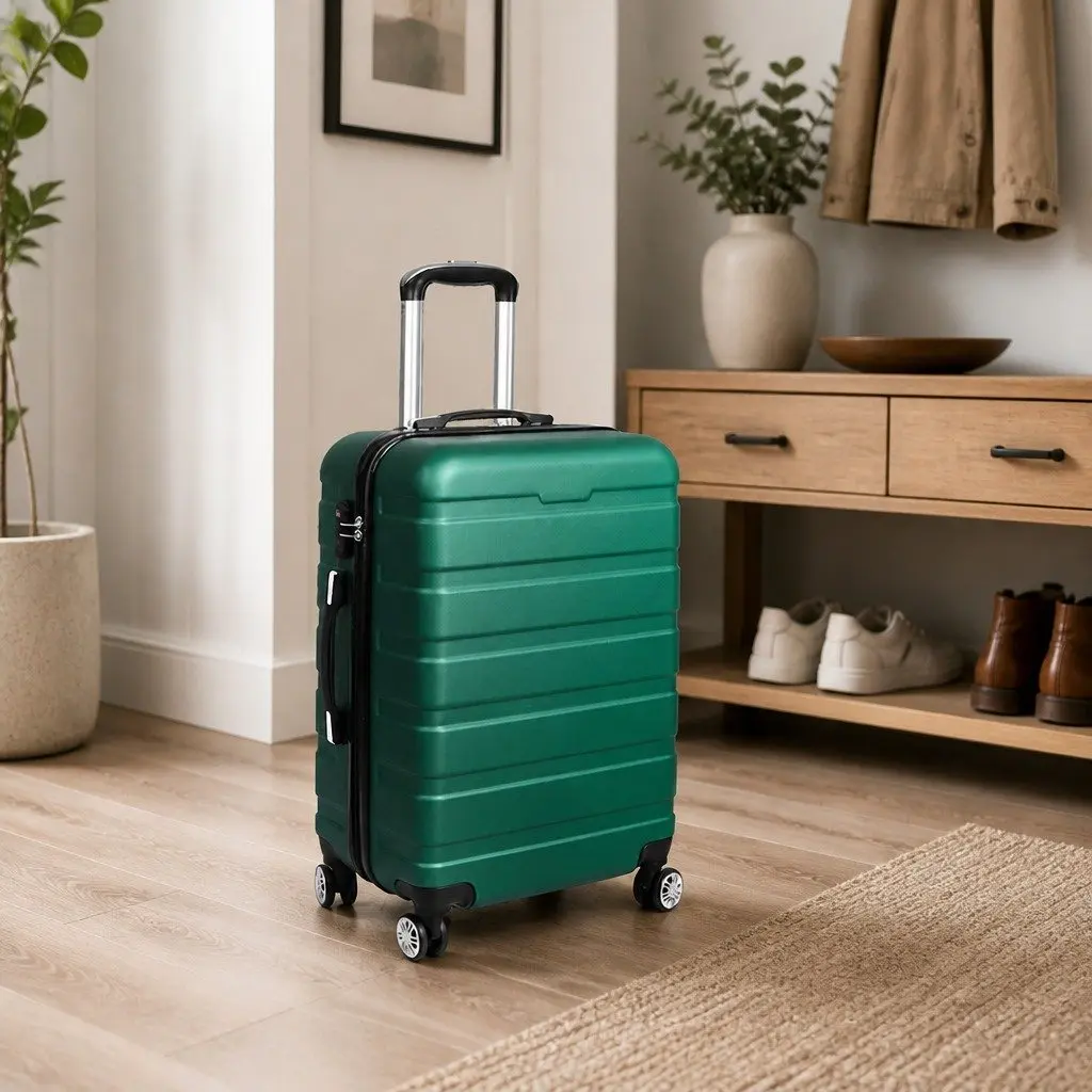 20 Inch Hard Shell Carry On Luggage Suitcase Green