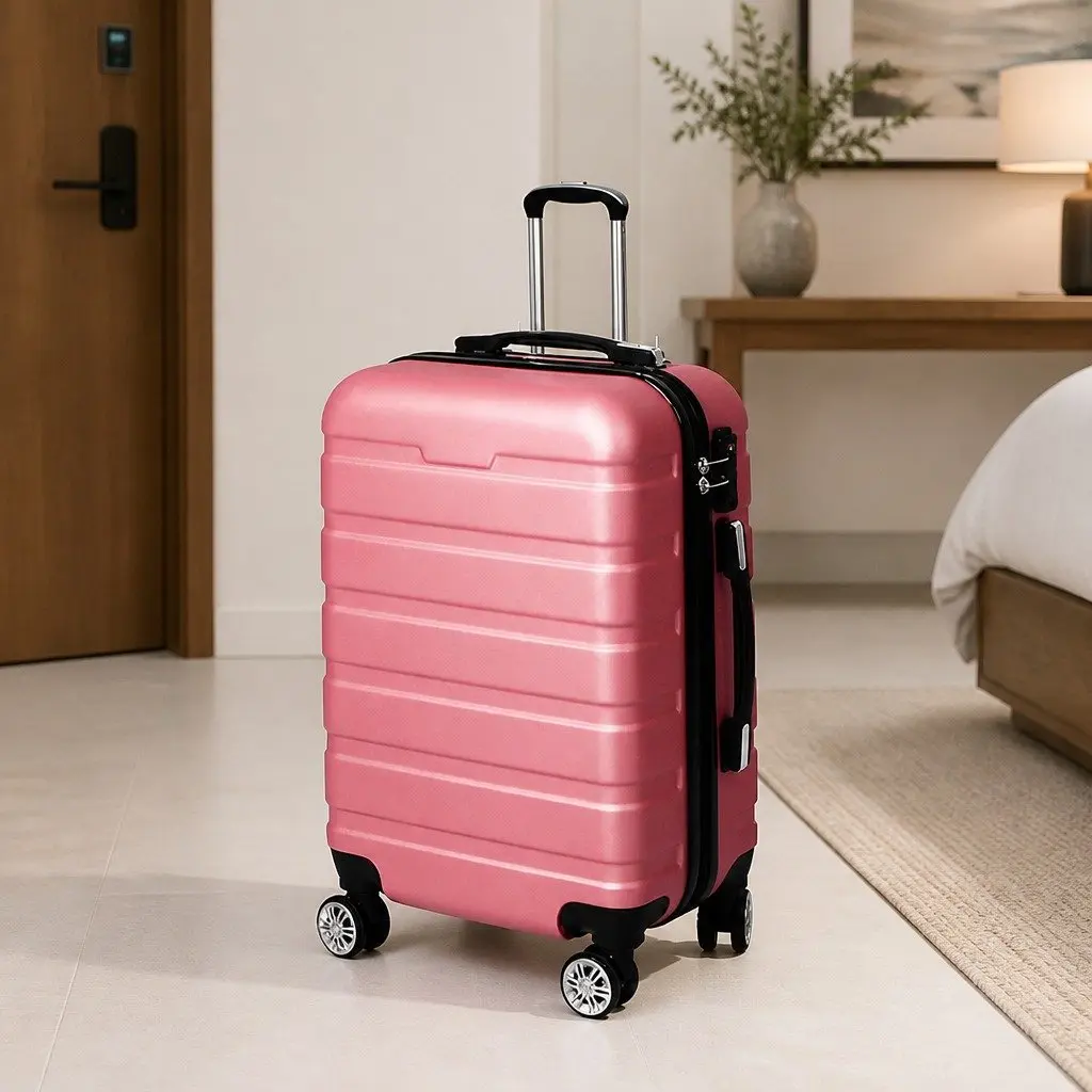 28 Inch Hard Shell Luggage Suitcase Expandable Rose Gold