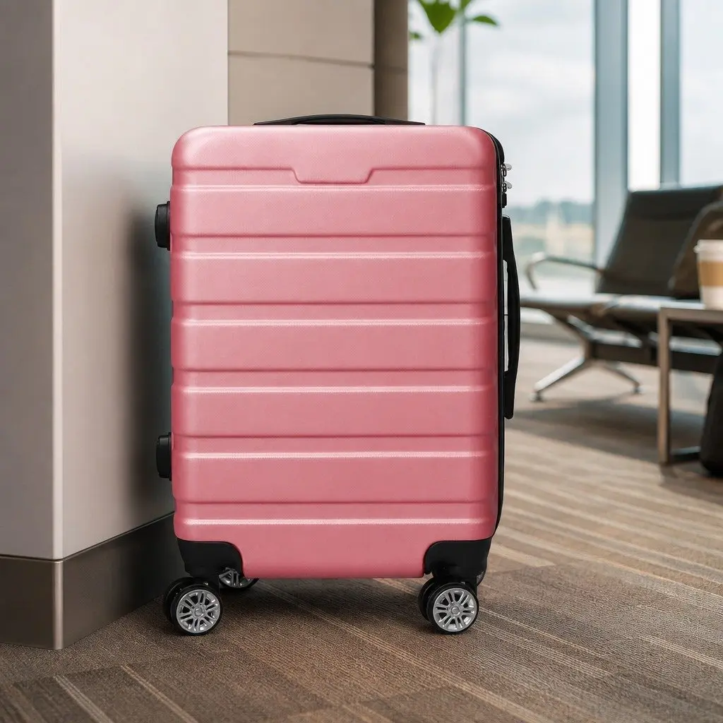 28 Inch Hard Shell Luggage Suitcase Expandable Rose Gold