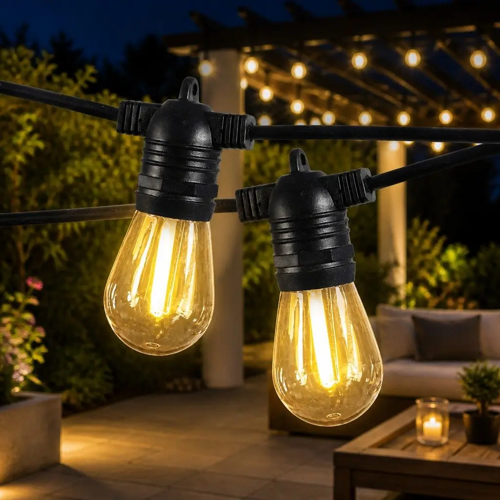 Festoon String Lights 30M S14 LED Bulbs Outdoor Warm White IP44