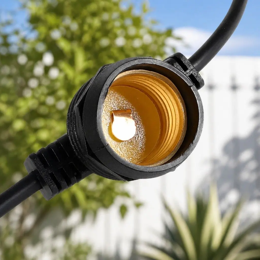 40M Outdoor Festoon String Lights S14 LED 40 Bulbs Warm White for Patio Garden Weatherproof