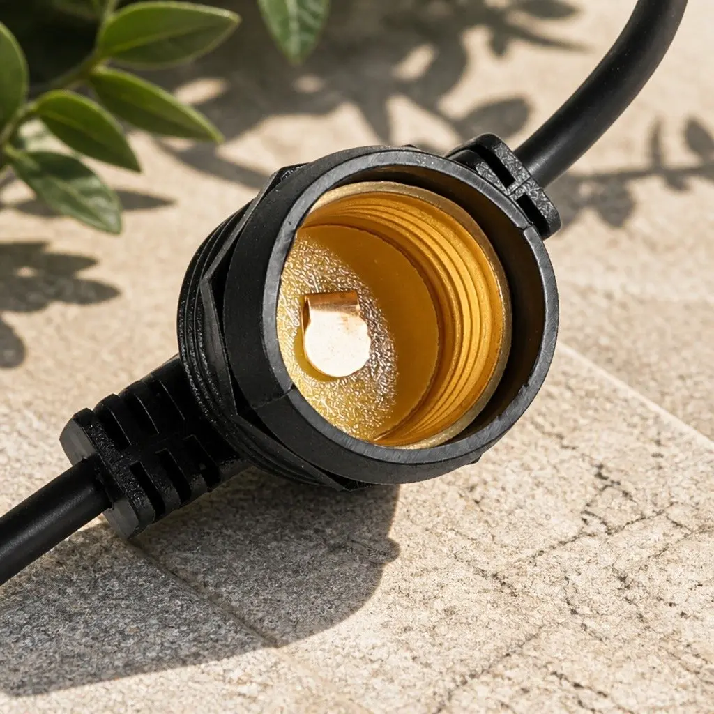 Festoon String Lights LED 50M PVC 50 Bulbs Warm White Outdoor Indoor Garden Wedding