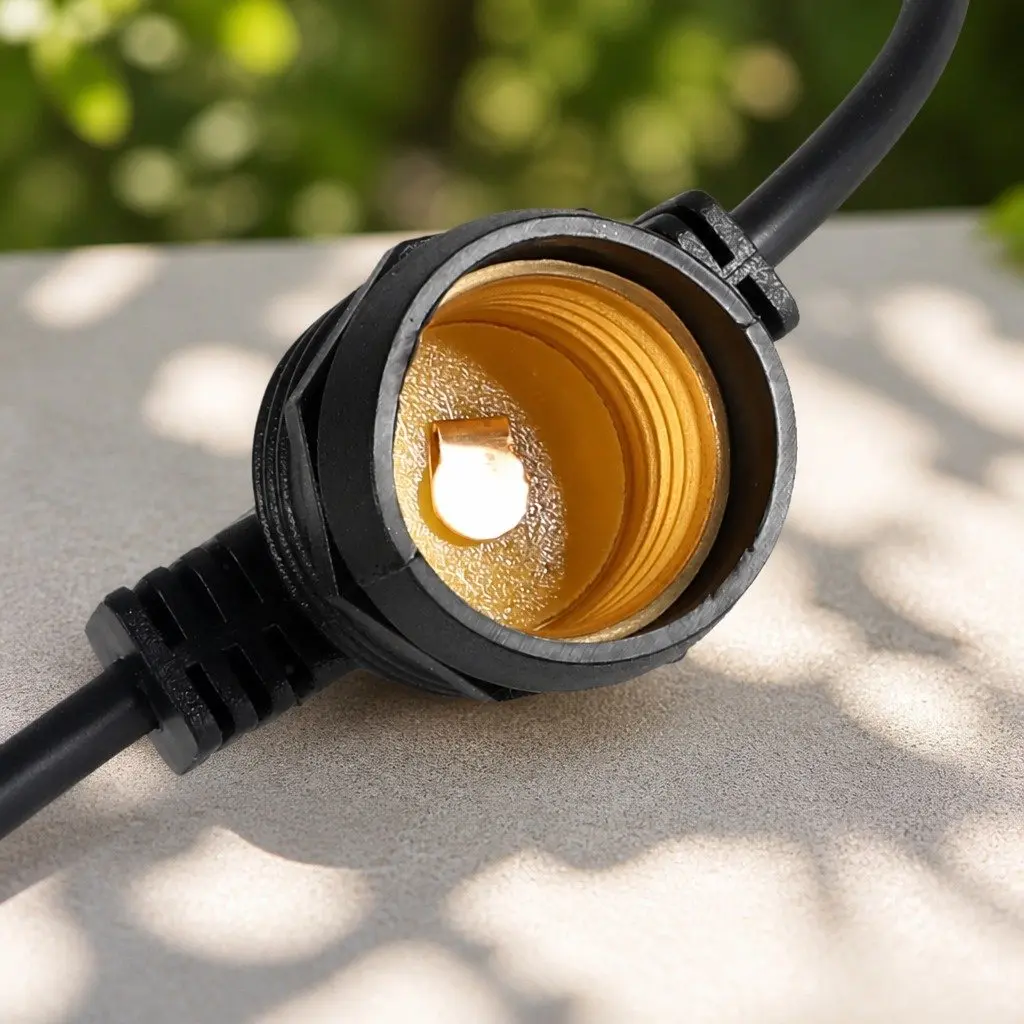 60M Festoon String Lights LED Outdoor Warm White 60 Bulbs