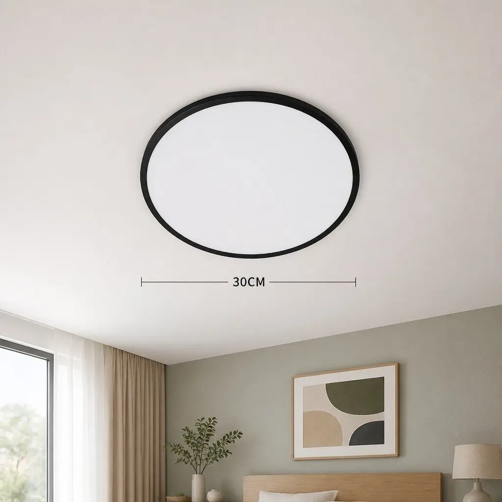 LED Ceiling Light 36W 3-Colour Dimmable Round Black Modern Interior Lighting