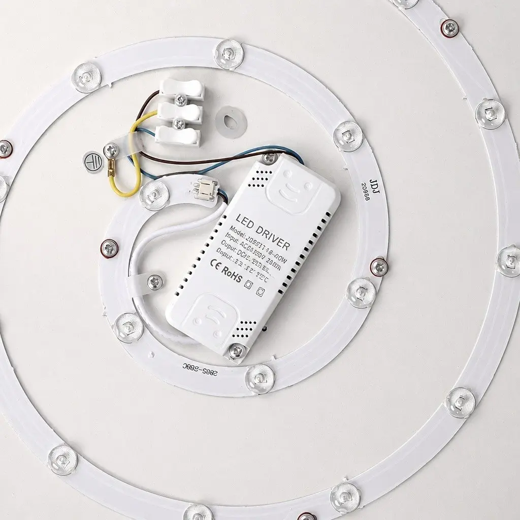 LED Ceiling Light 36W 3-Colour Dimmable Round Black Modern Interior Lighting