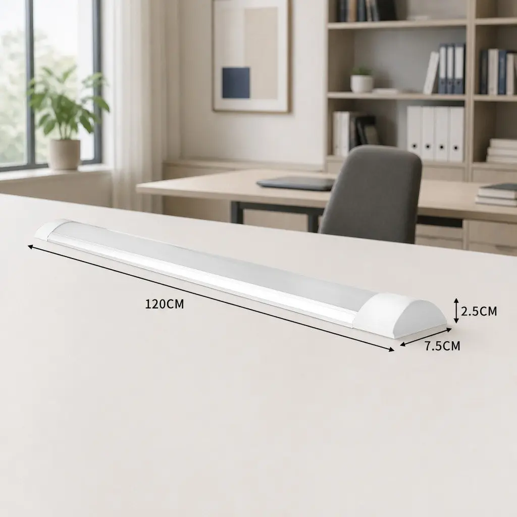 LED Slim Ceiling Batten Light 120cm Cool White 6500K Energy Efficient Indoor