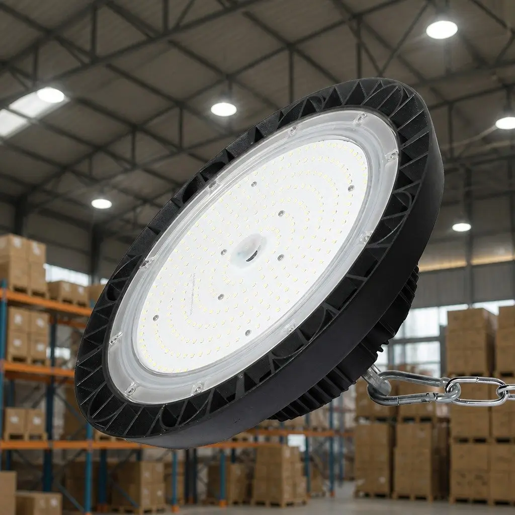 UFO LED High Bay Light 150W Aluminium Black 31.5cm x 16.5cm Industrial Workshop Lighting