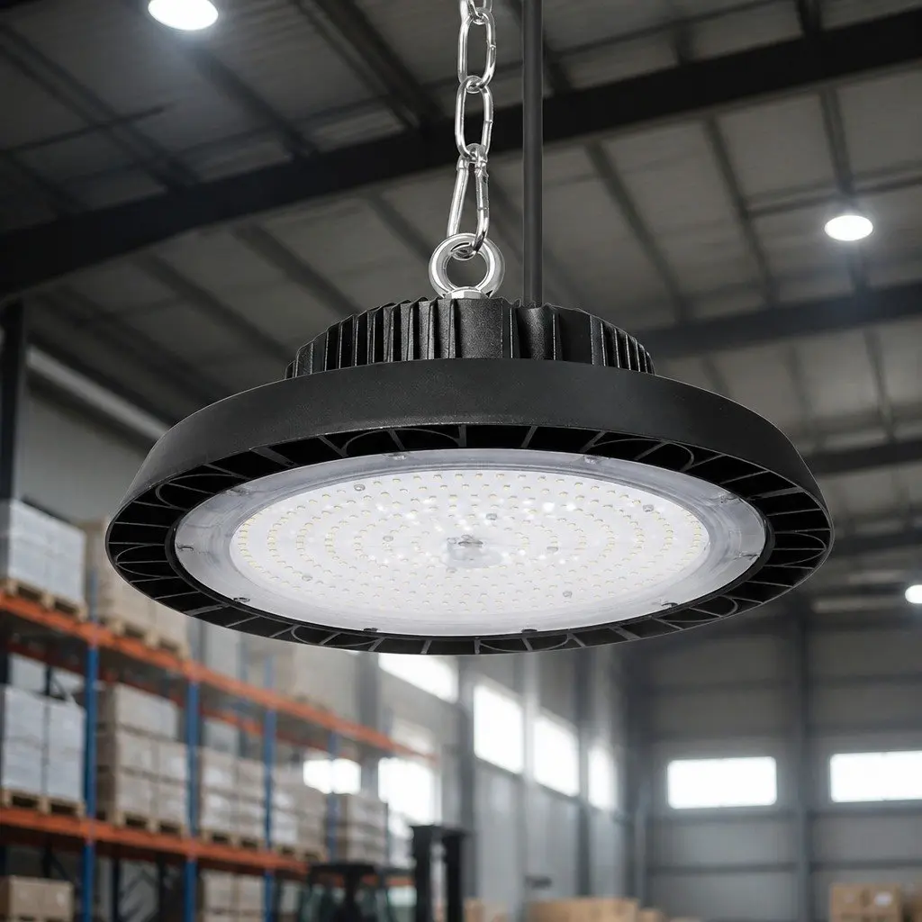 UFO LED High Bay Light 150W Aluminium Black 31.5cm x 16.5cm Industrial Workshop Lighting