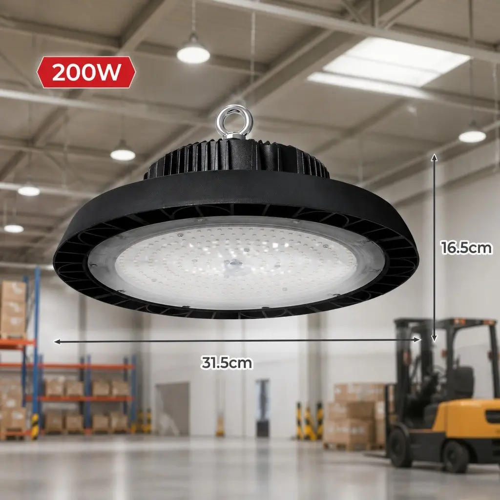 LED High Bay Light 200W Die-Cast Aluminium 35cm Black