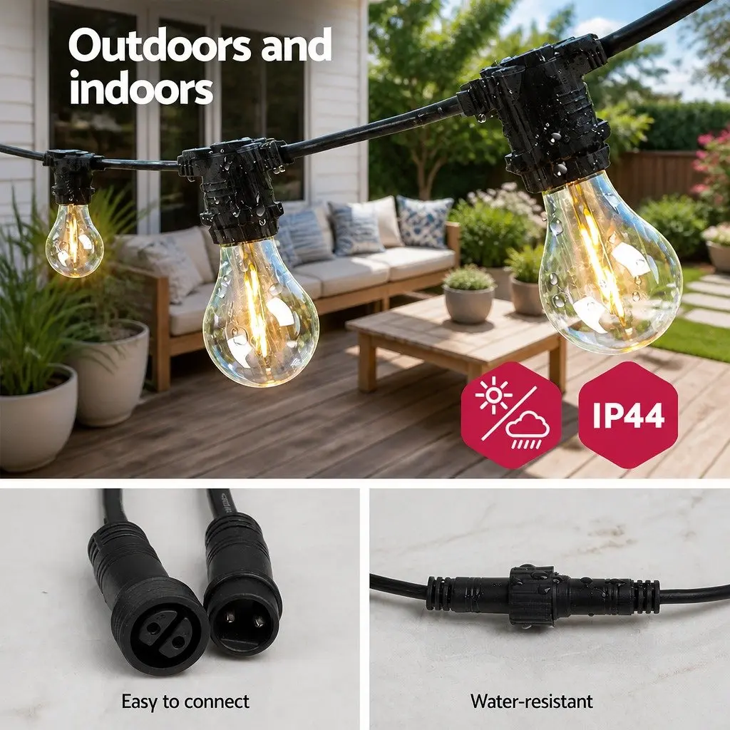 77m Festoon String Lights Warm White Outdoor Wedding Garden Party Decorations