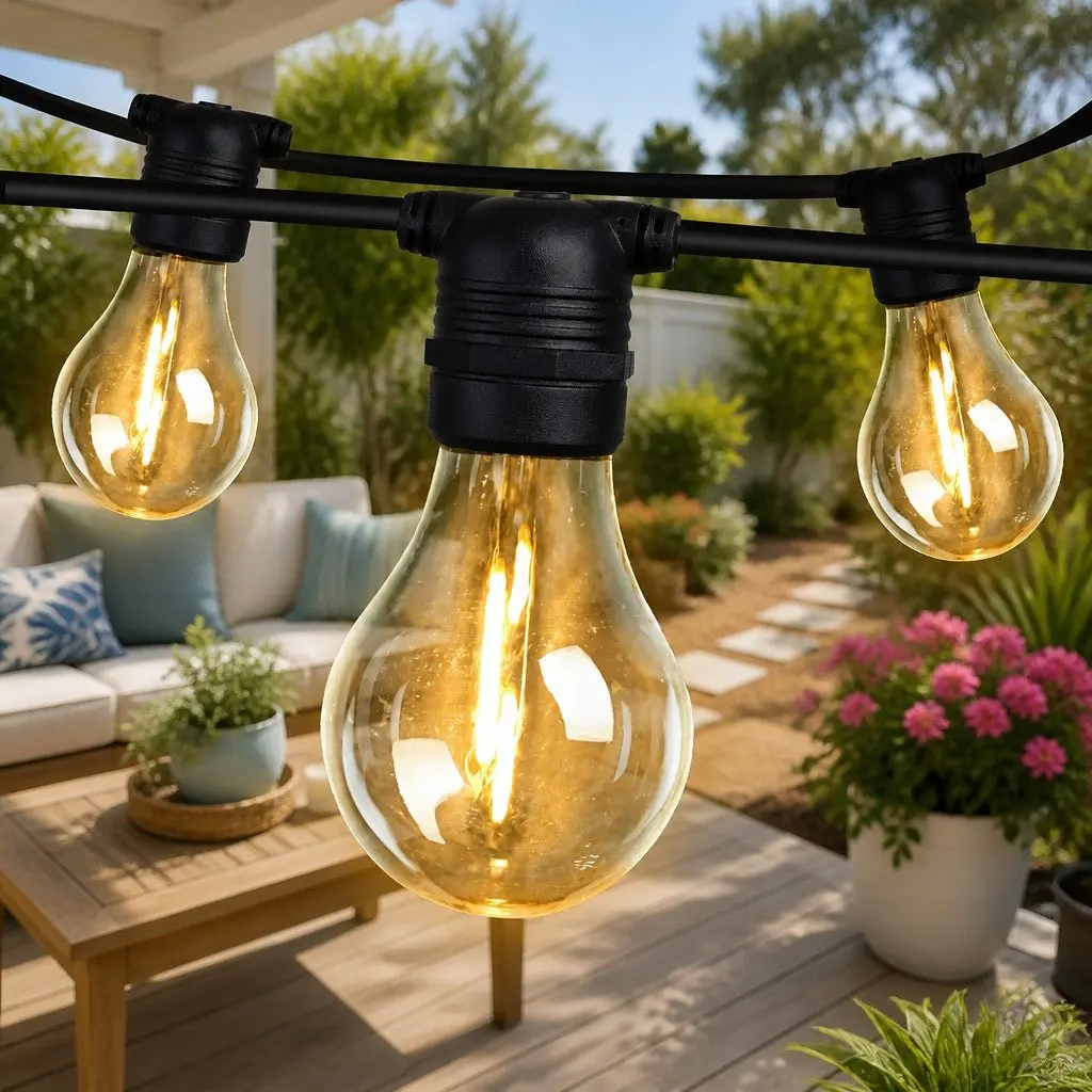 77m Festoon String Lights Warm White Outdoor Wedding Garden Party Decorations