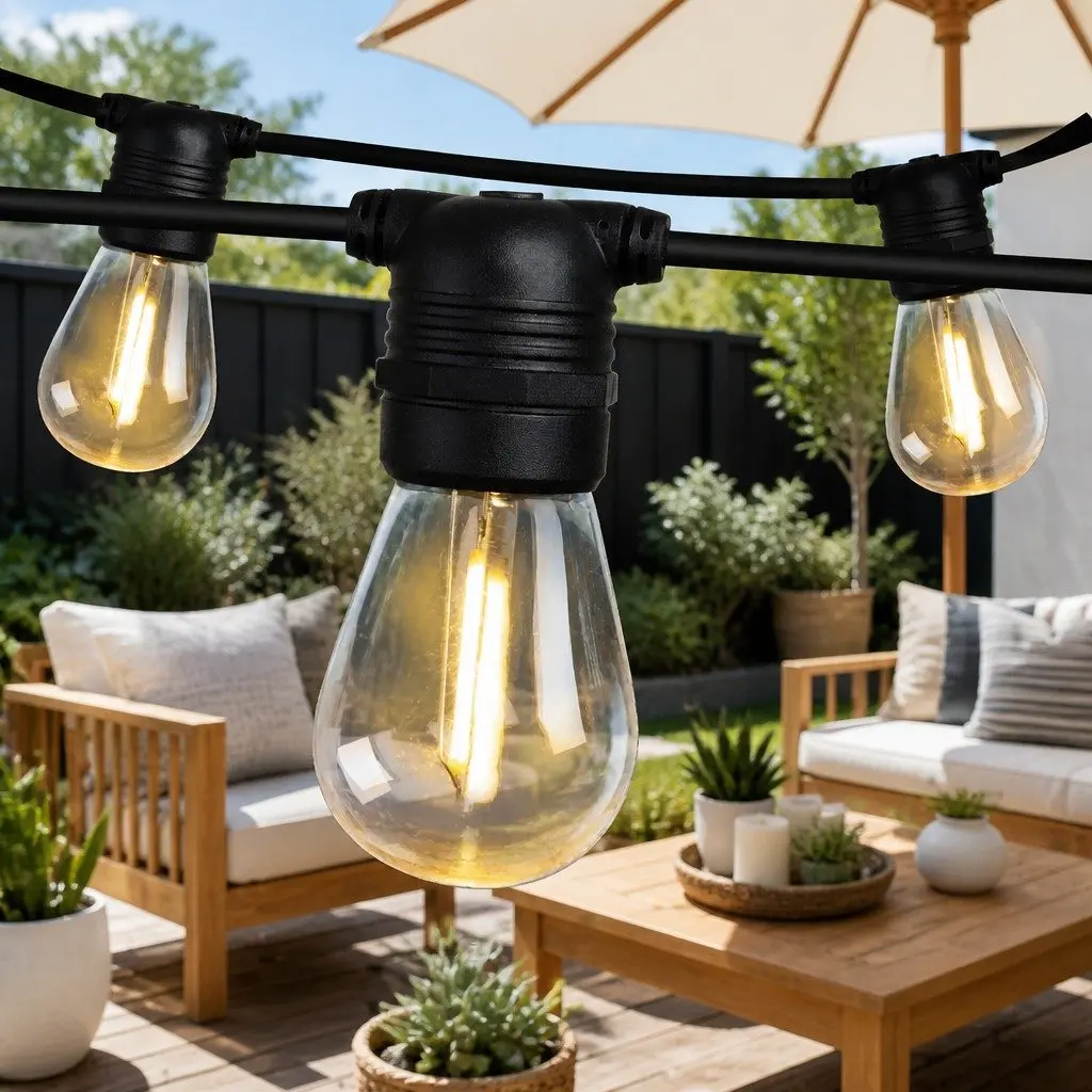 Festoon String Lights LED 32m Warm White Outdoor Garden Wedding Party