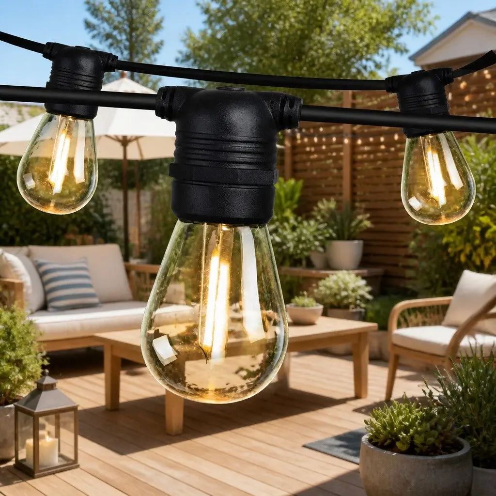 Festoon String Lights LED 32m Warm White Outdoor Garden Wedding Party
