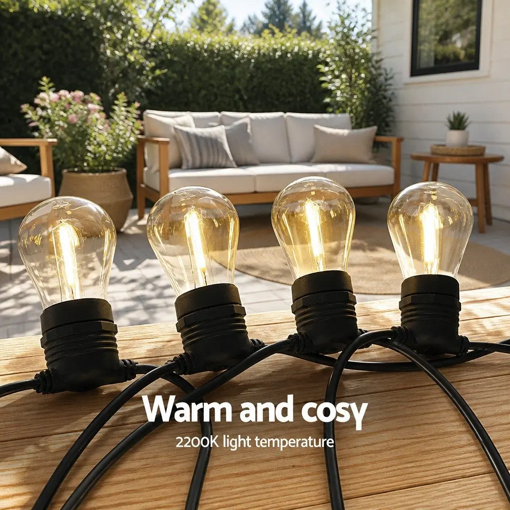 Festoon String Lights Warm White LED 41m Outdoor Garden Wedding Party