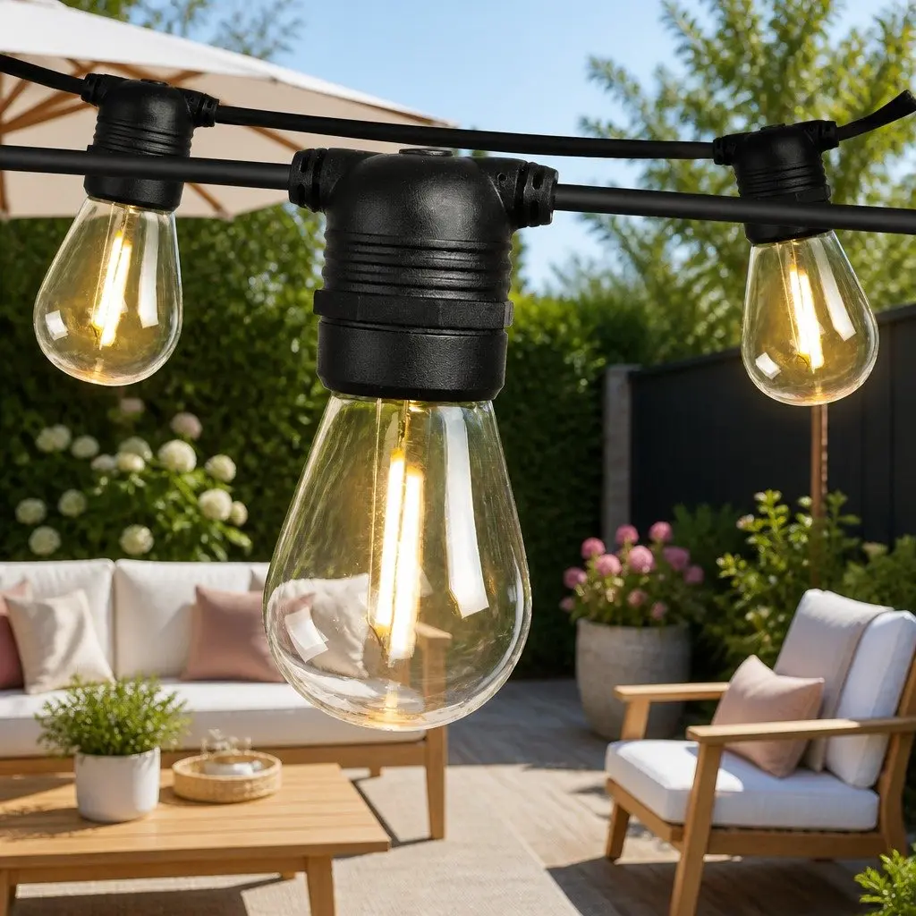 Festoon String Lights Warm White LED 41m Outdoor Garden Wedding Party