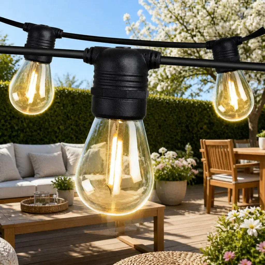 Festoon String Lights Warm White LED 41m Outdoor Garden Wedding Party