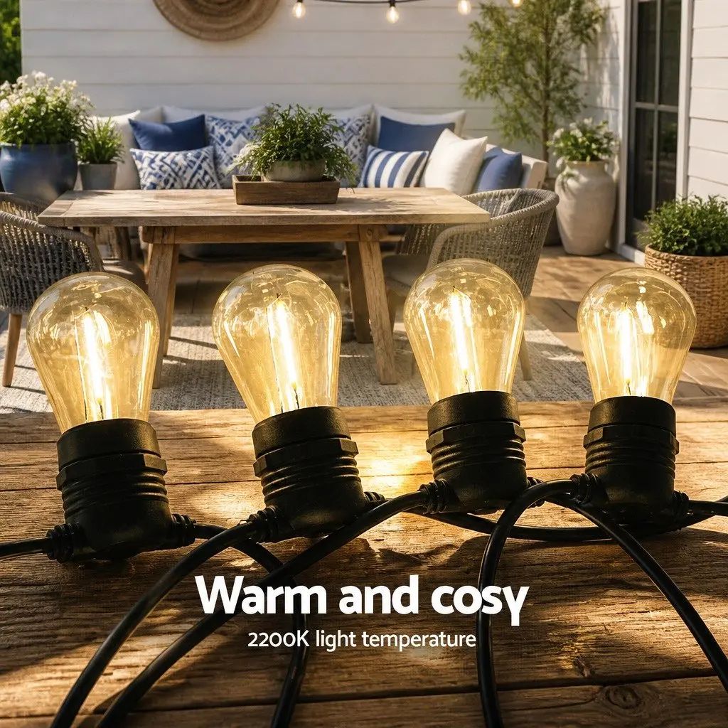 LED Festoon String Lights Outdoor 59m Warm White