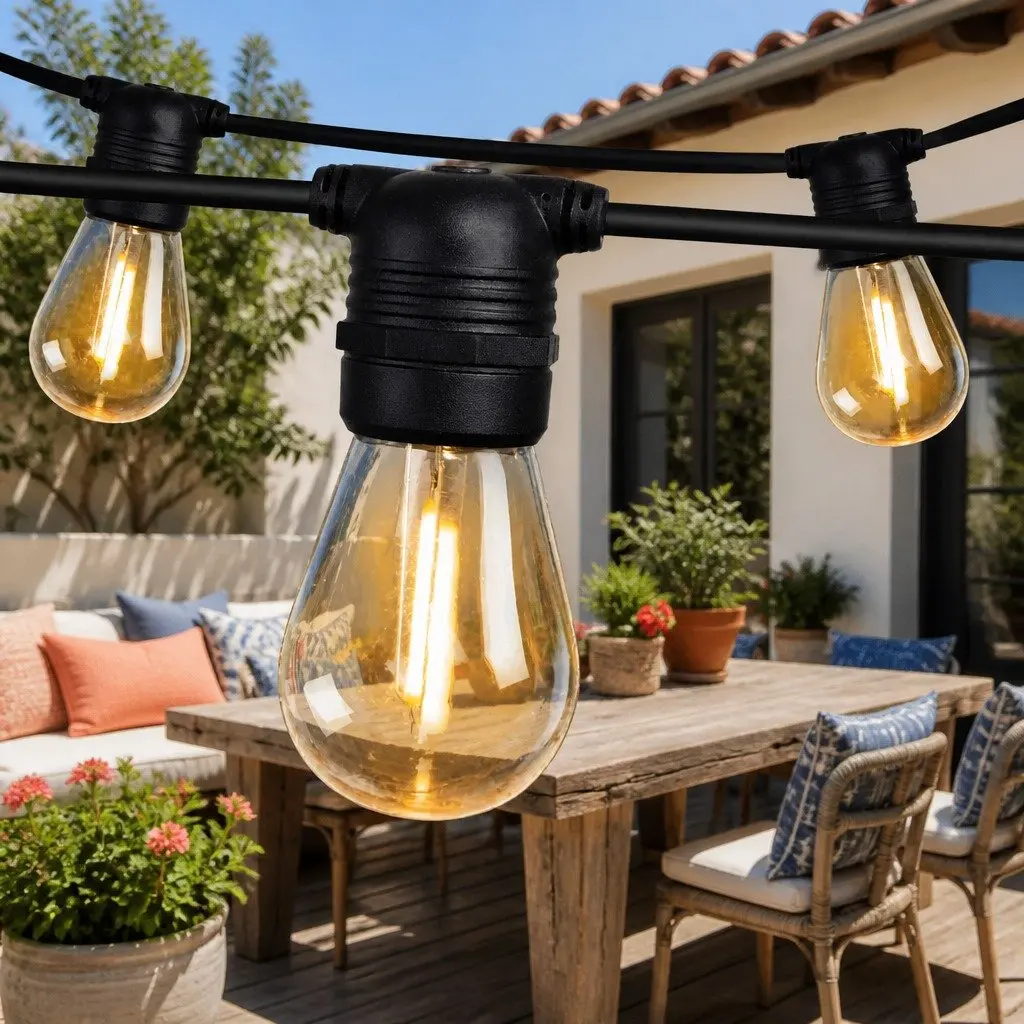 LED Festoon String Lights Outdoor 59m Warm White