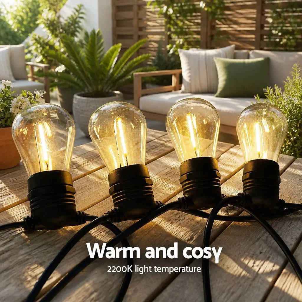 Festoon String Lights LED 68m Warm White Outdoor Garden Wedding Party