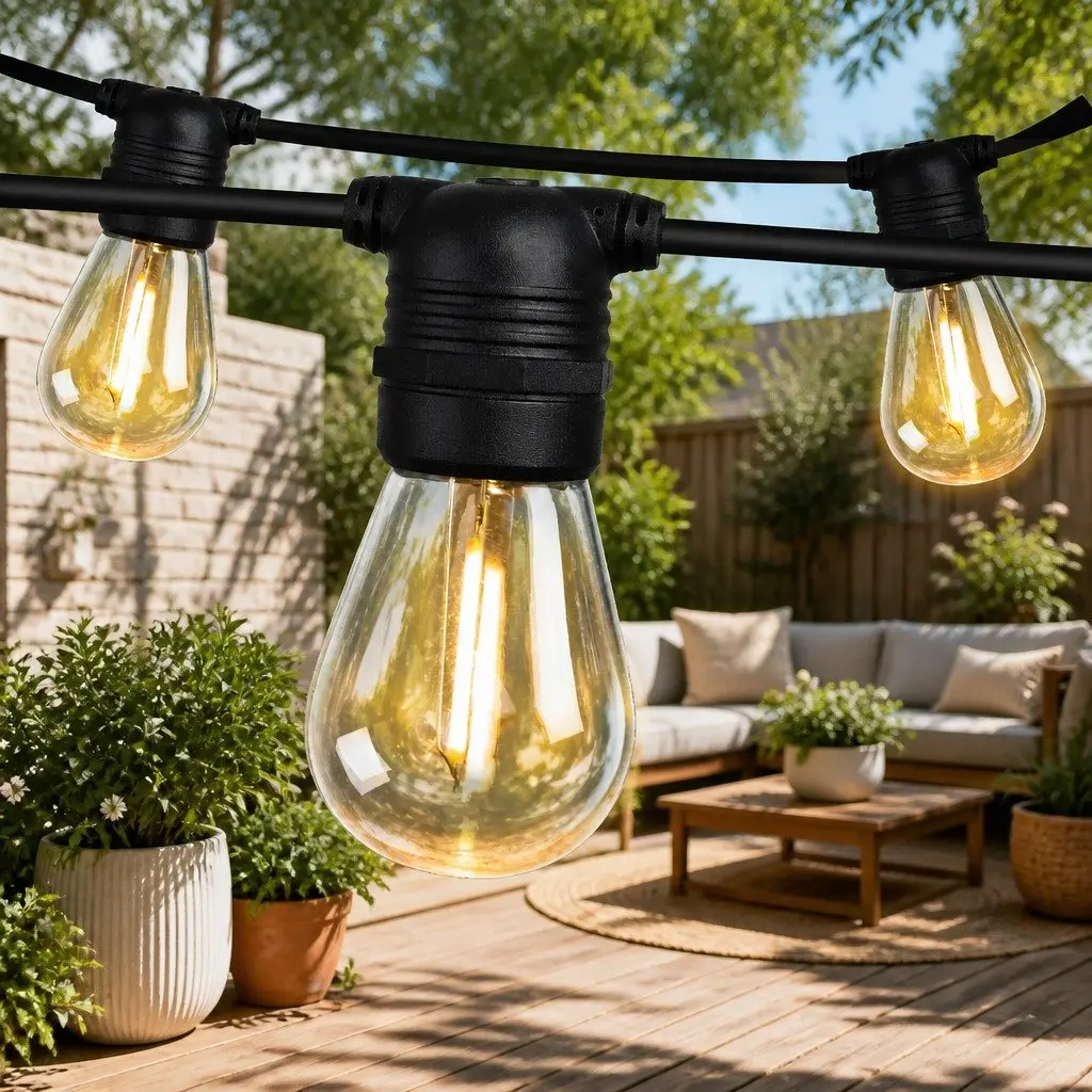 Festoon String Lights LED 68m Warm White Outdoor Garden Wedding Party