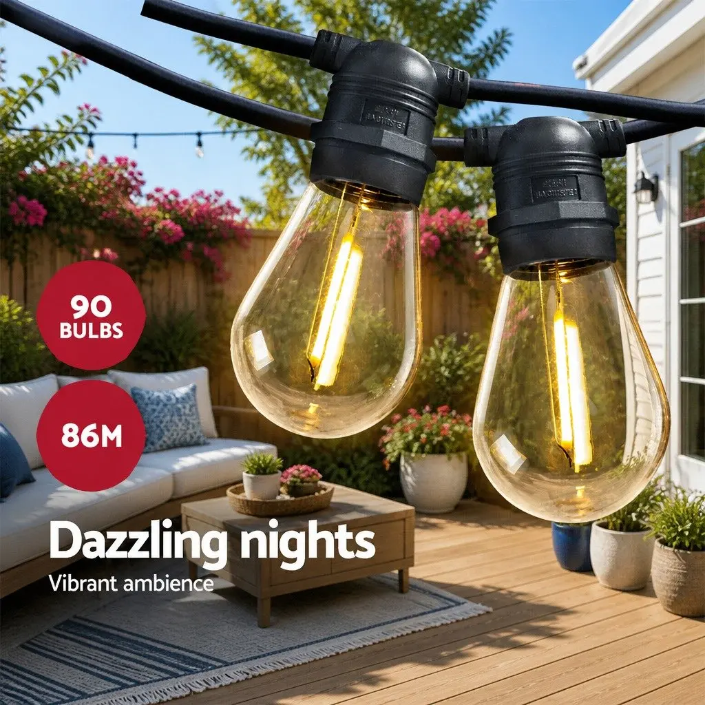 86m Festoon String Lights for Outdoor Use