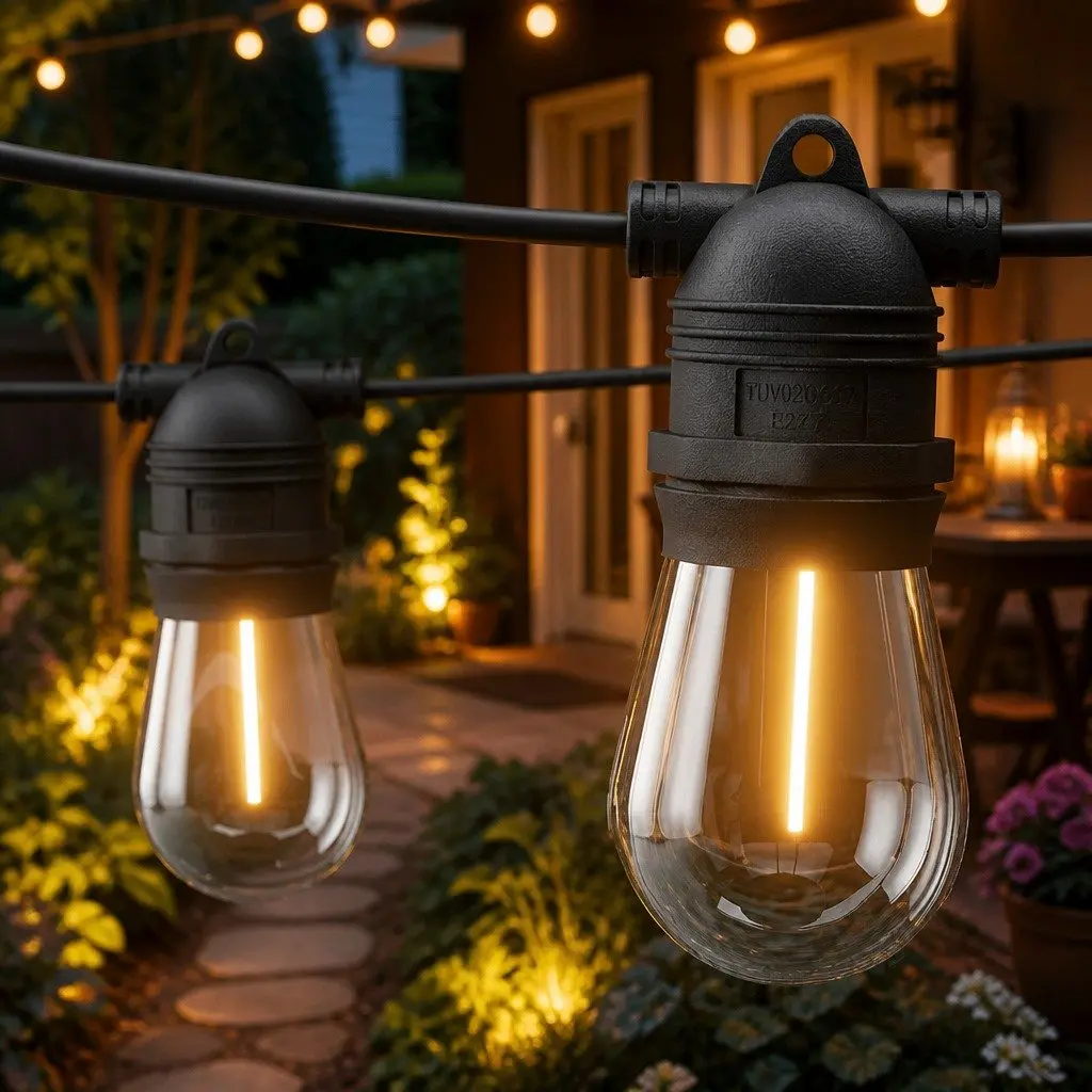 Festoon String Lights 91m Warm White 100 Bulbs Indoor Outdoor Christmas Party