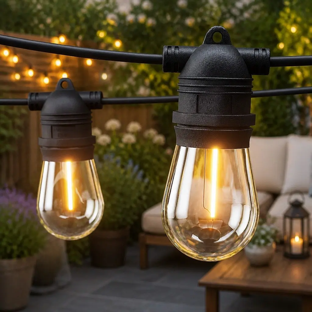 Festoon String Lights 91m Warm White 100 Bulbs Indoor Outdoor Christmas Party