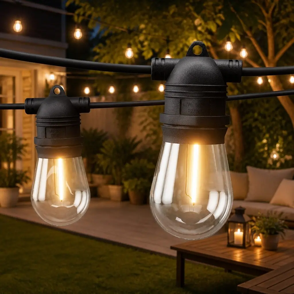 Festoon String Lights 55m Warm White Outdoor Christmas Party Lights Decor