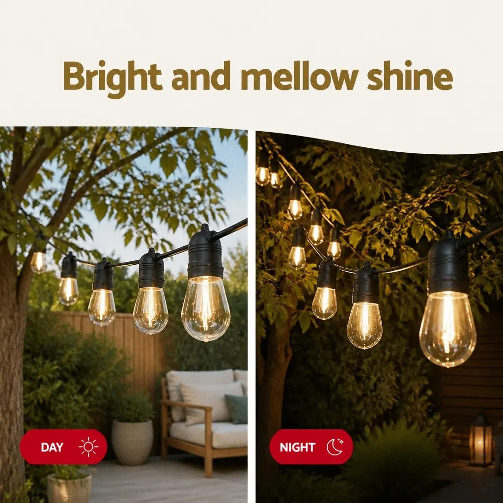Festoon String Lights 55m Warm White Outdoor Christmas Party Lights Decor