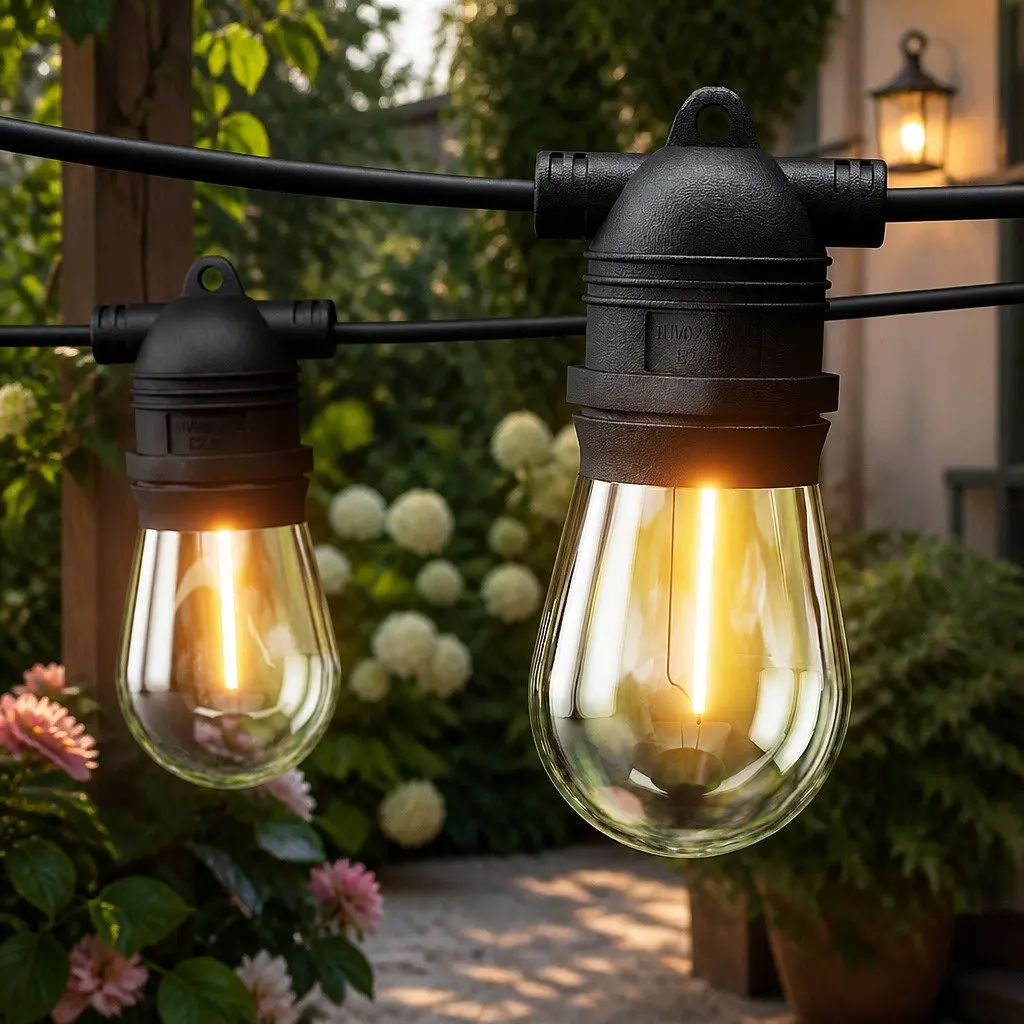 Festoon String Lights 55m Warm White Outdoor Christmas Party Lights Decor