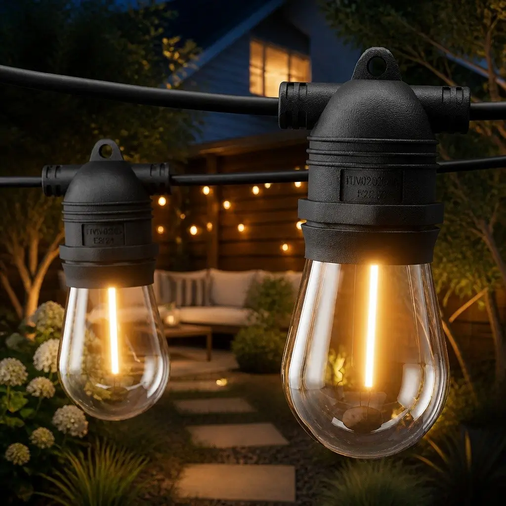 Festoon String Lights Outdoor 82m Warm White 90 Bulbs for Garden Christmas Party