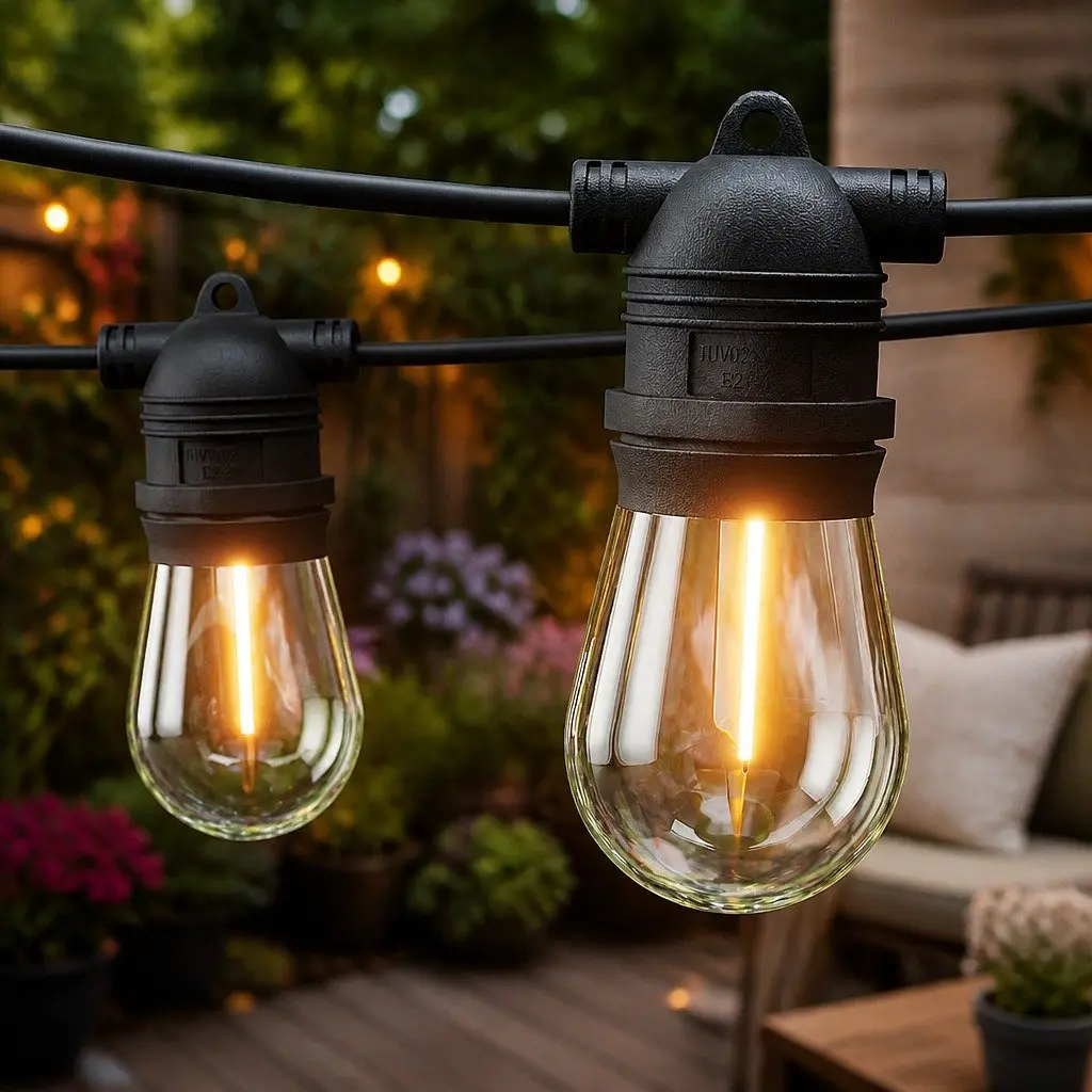 Festoon String Lights Outdoor 82m Warm White 90 Bulbs for Garden Christmas Party
