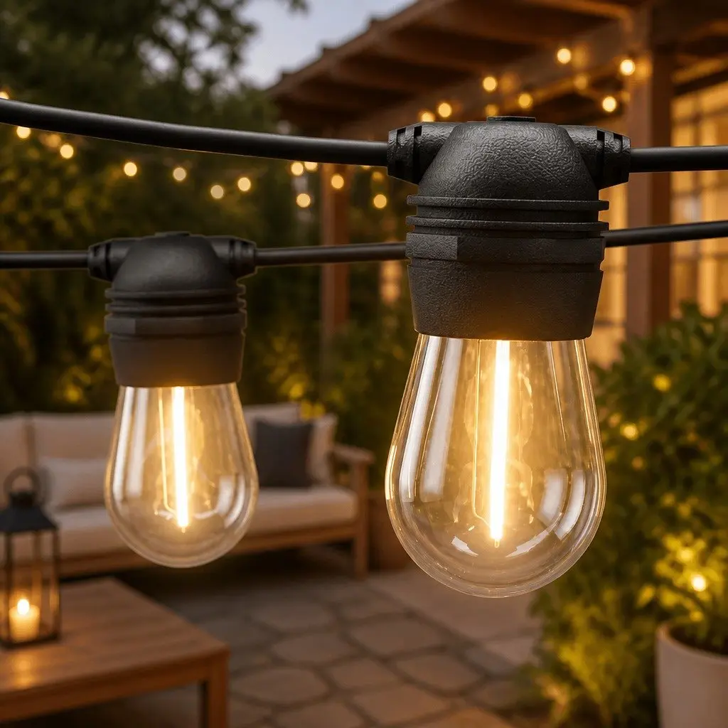 Solar Festoon Lights 95m Outdoor LED String Light Warm White Christmas Party