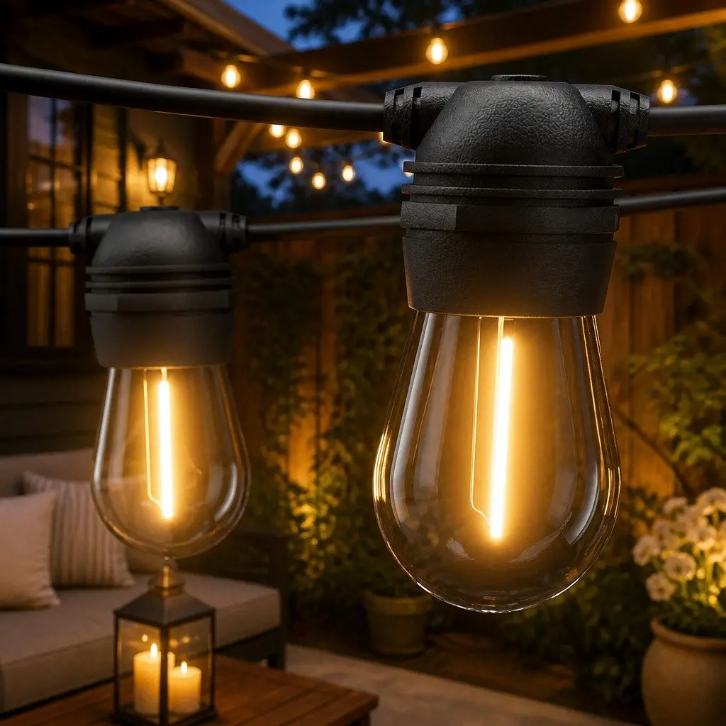 Solar Festoon Lights 95m Outdoor LED String Light Warm White Christmas Party