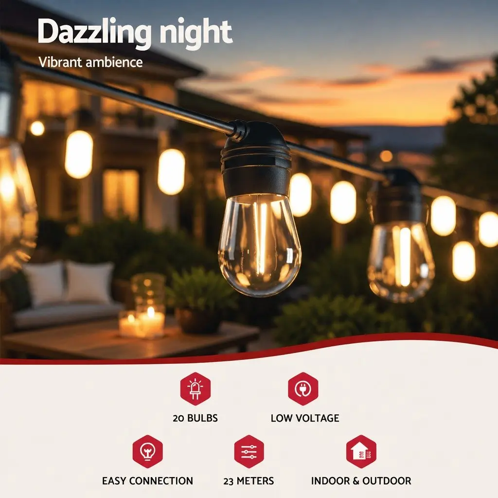 Solar Festoon String Lights for Festive Occasions