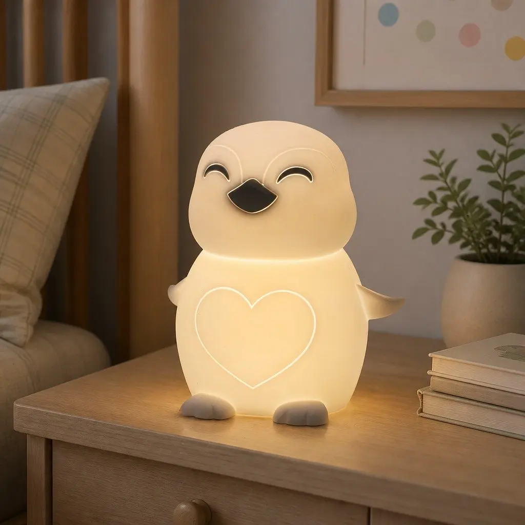 Penguin Soft Touch LED Light Soft Silicone 13 cm x 10 cm x 15.5 cm White