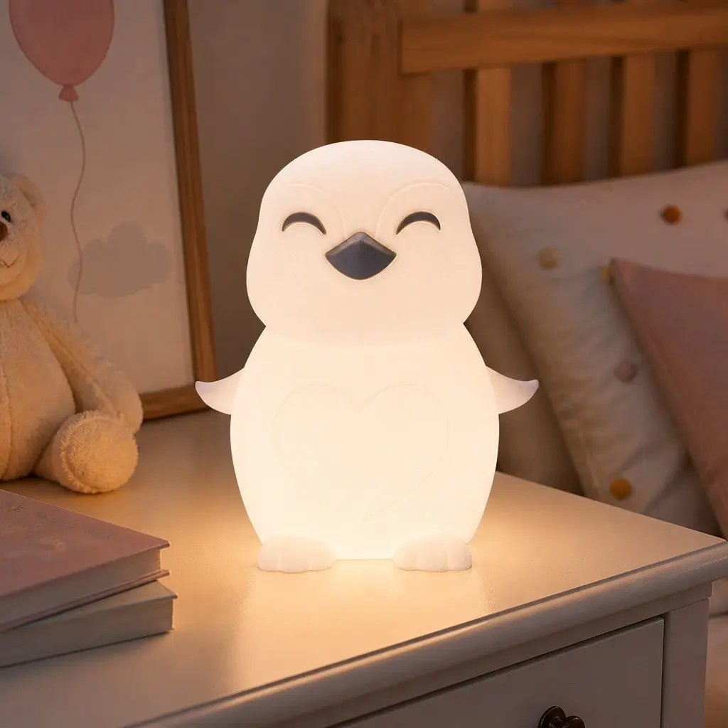 Penguin Soft Touch LED Light Soft Silicone 13 cm x 10 cm x 15.5 cm White