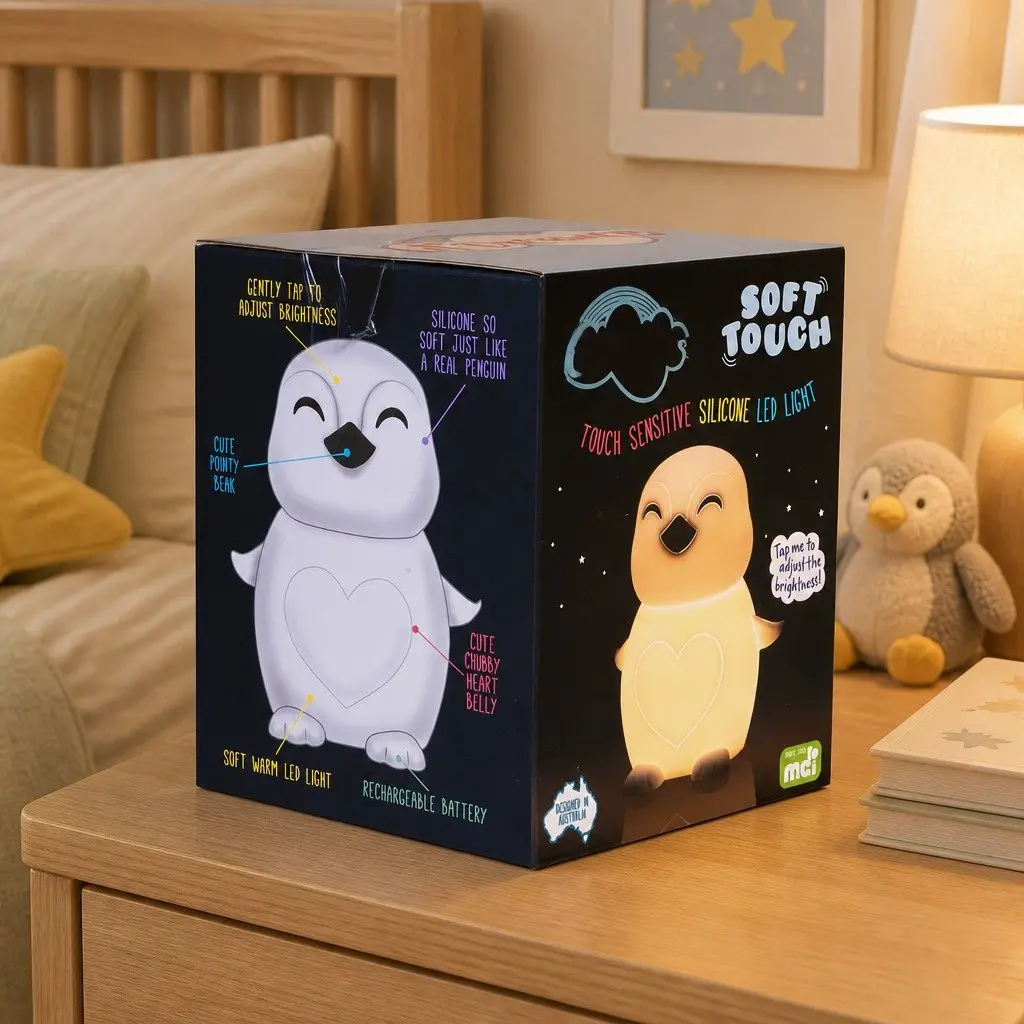 Penguin Soft Touch LED Light Soft Silicone 13 cm x 10 cm x 15.5 cm White