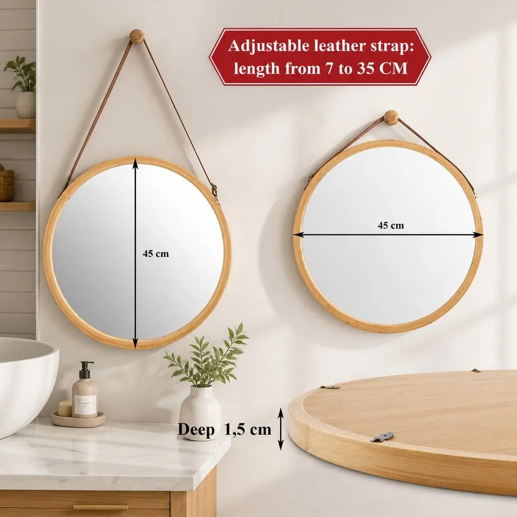 45cm Round Mirror for Home Spaces