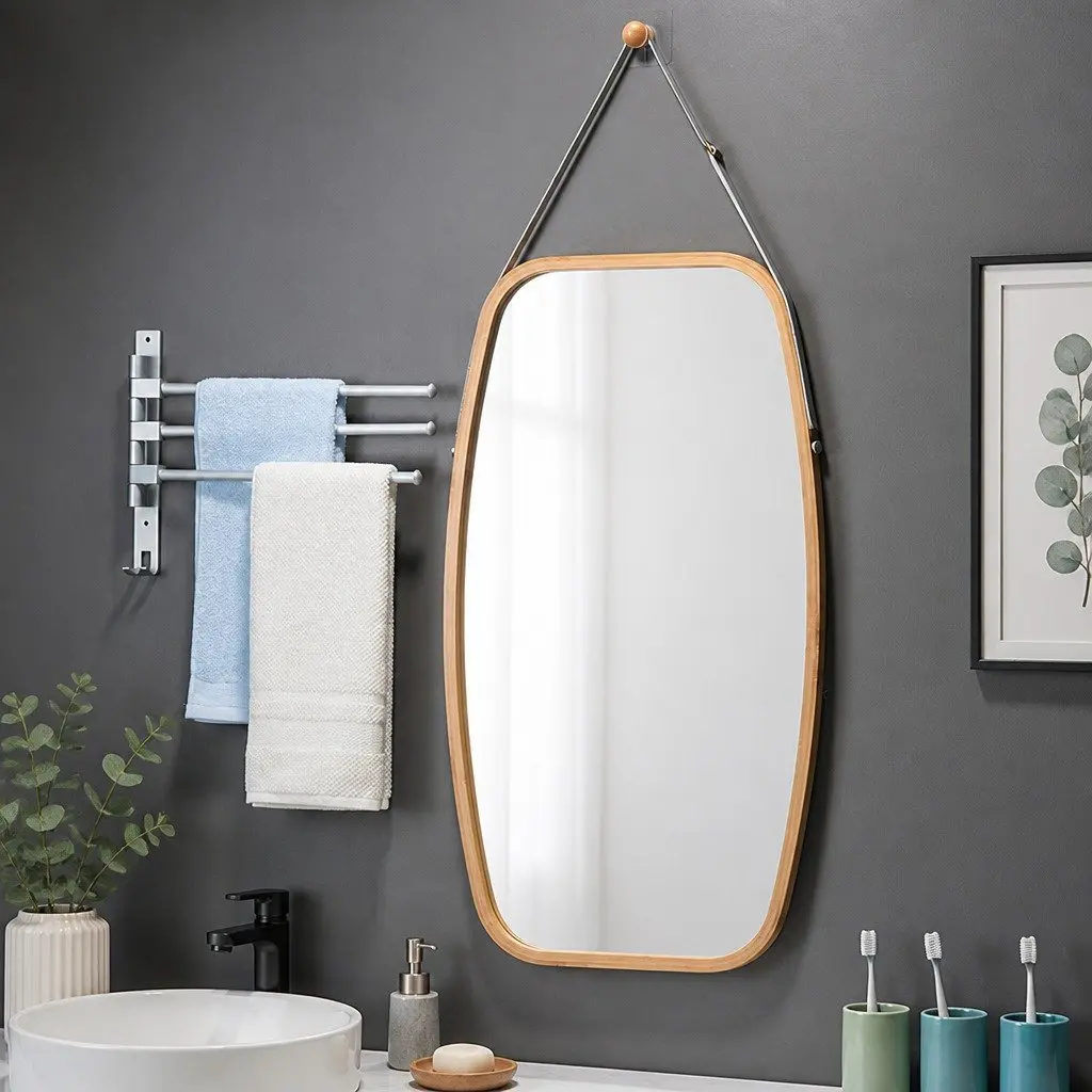 Bamboo Frame Mirror for Various Spaces