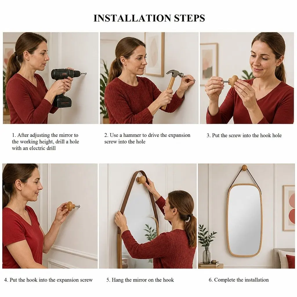 Bamboo Frame Mirror for Various Spaces