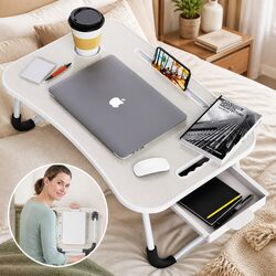 Compact Folding Laptop Desk for Bed and Sofa Use
