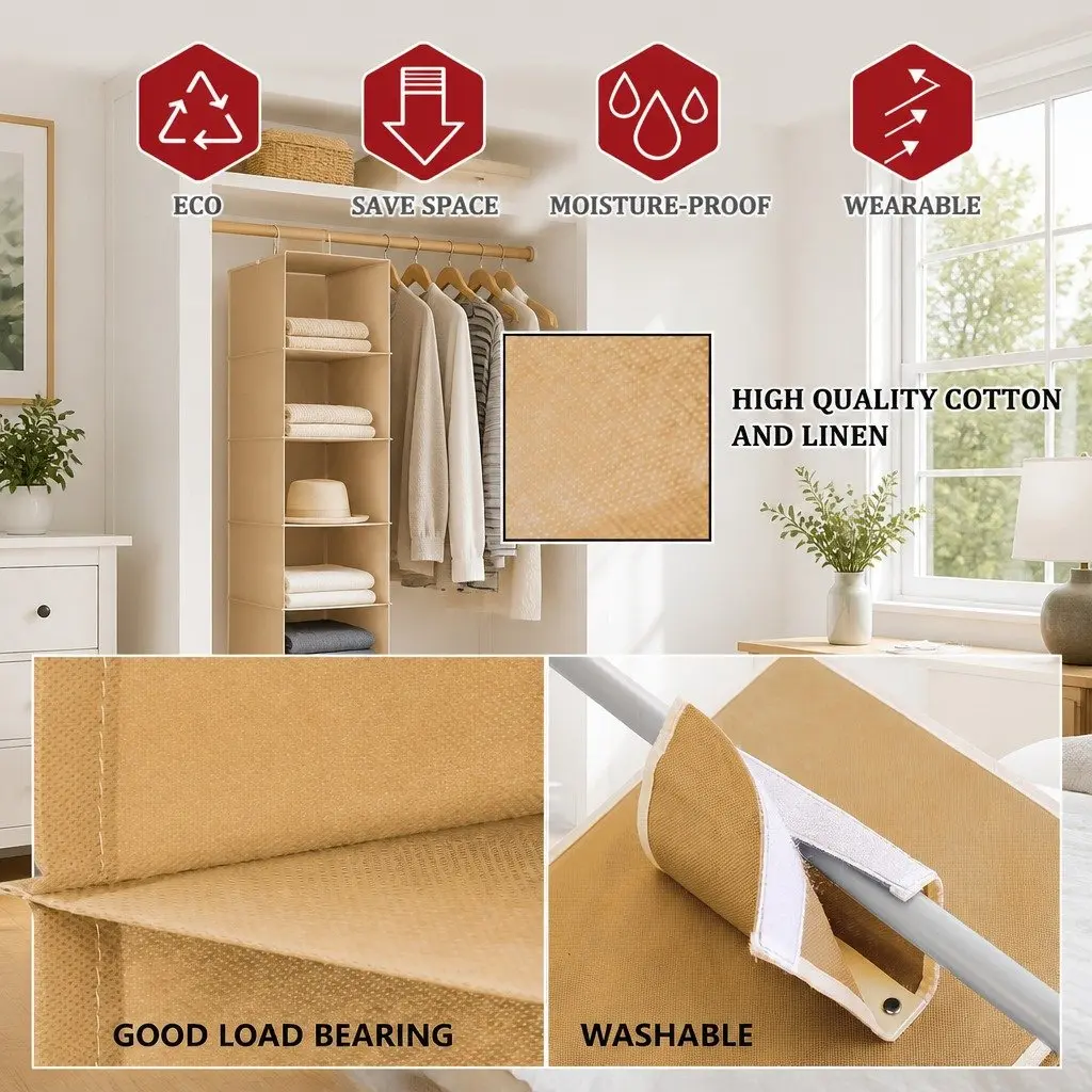 5-Tier Organizer for Closet and Home Use