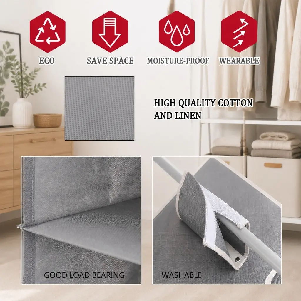 3-Pack Hanging Closet Organizer 5-Tier Shelf Storage for Clothes Wardrobe